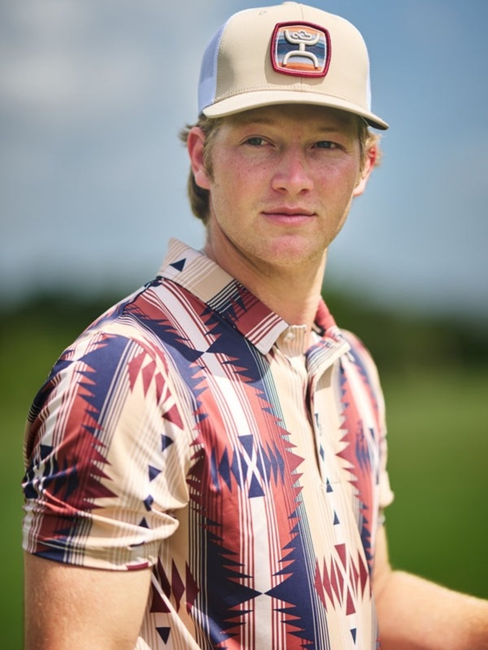 Hooey "Zenith" Trucker Hat Tan/White w/ Serape Patch